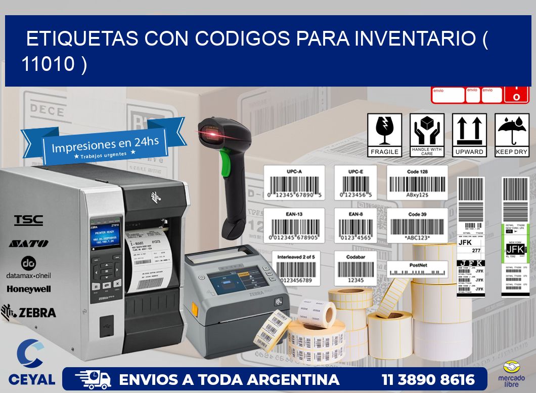 ETIQUETAS CON CODIGOS PARA INVENTARIO ( 11010 )