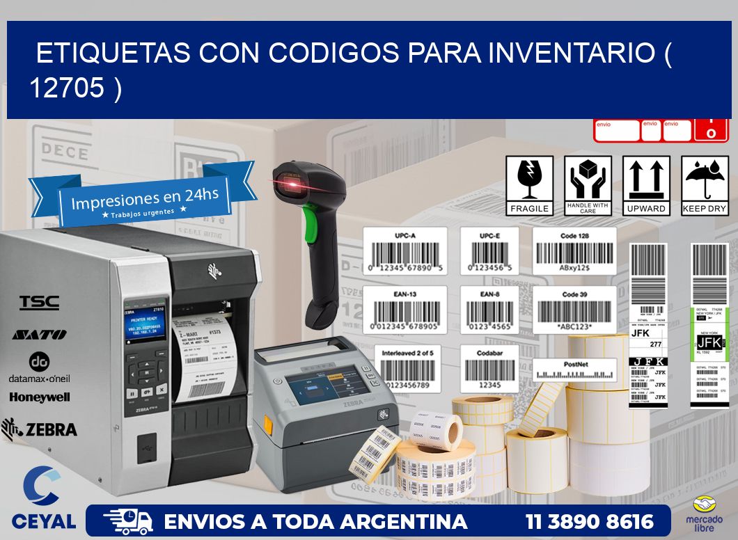 ETIQUETAS CON CODIGOS PARA INVENTARIO ( 12705 )