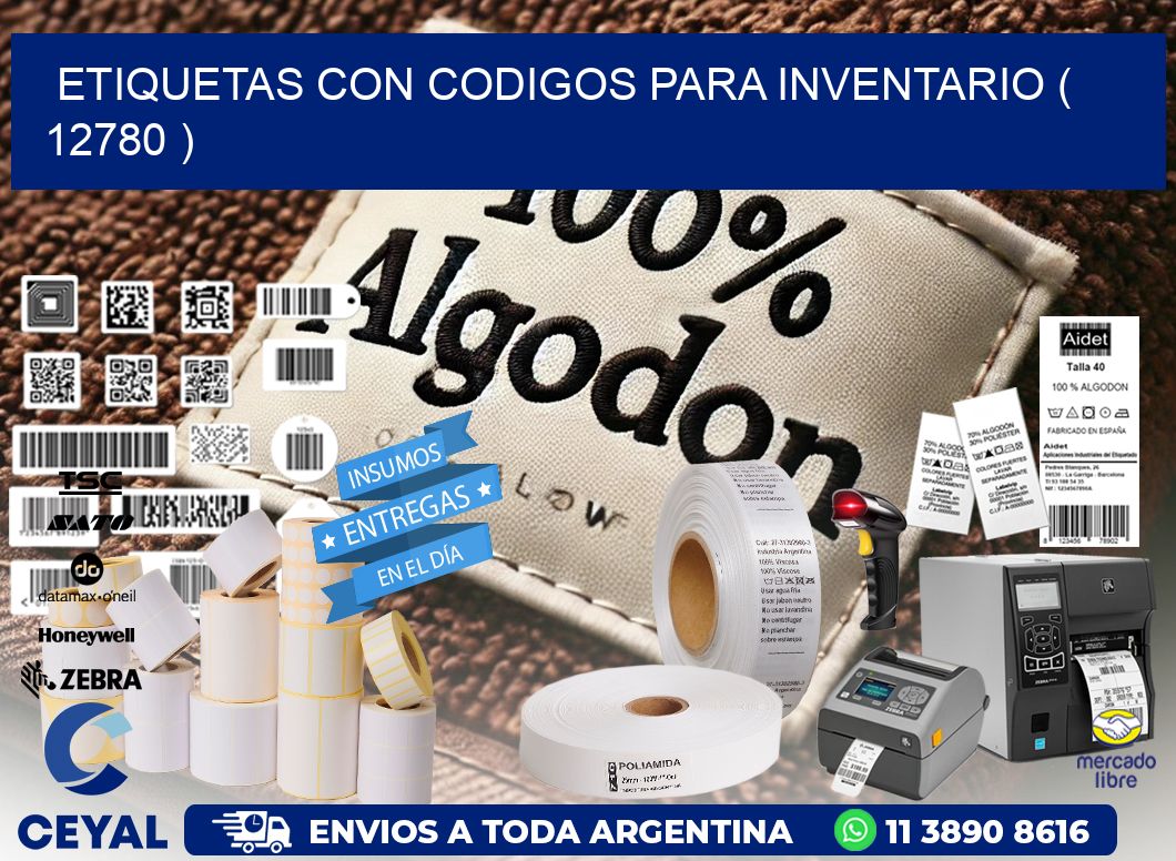 ETIQUETAS CON CODIGOS PARA INVENTARIO ( 12780 )