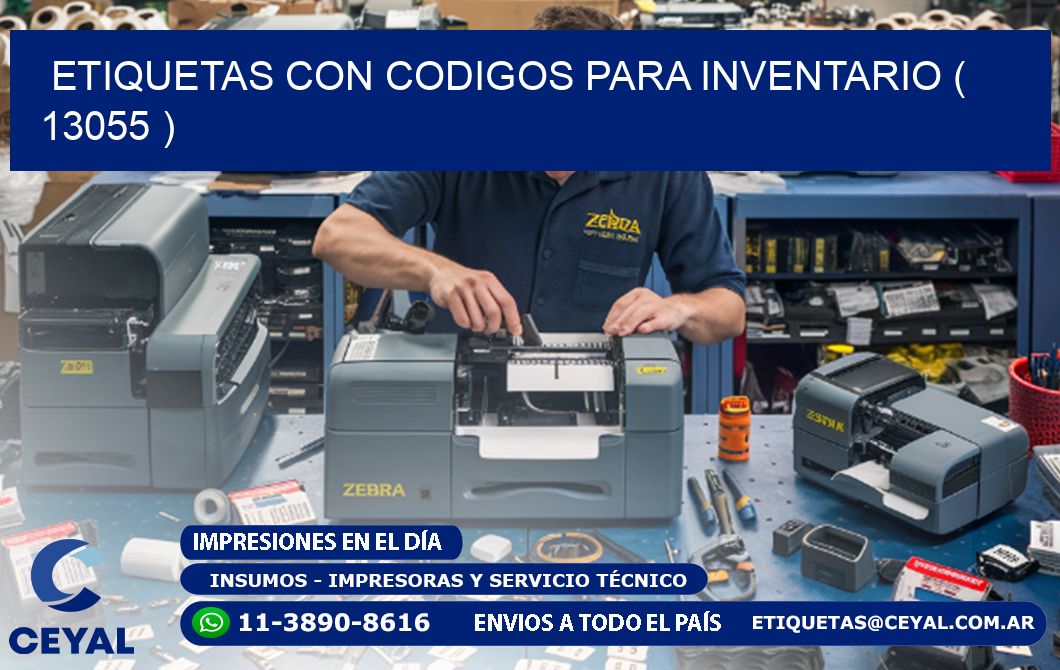 ETIQUETAS CON CODIGOS PARA INVENTARIO ( 13055 )