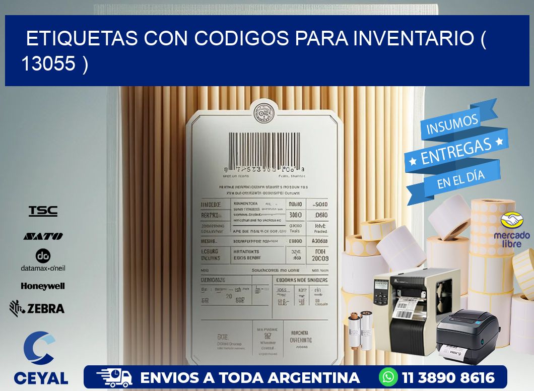 ETIQUETAS CON CODIGOS PARA INVENTARIO ( 13055 )