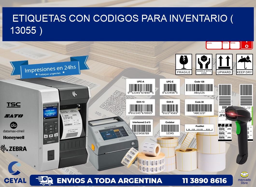 ETIQUETAS CON CODIGOS PARA INVENTARIO ( 13055 )