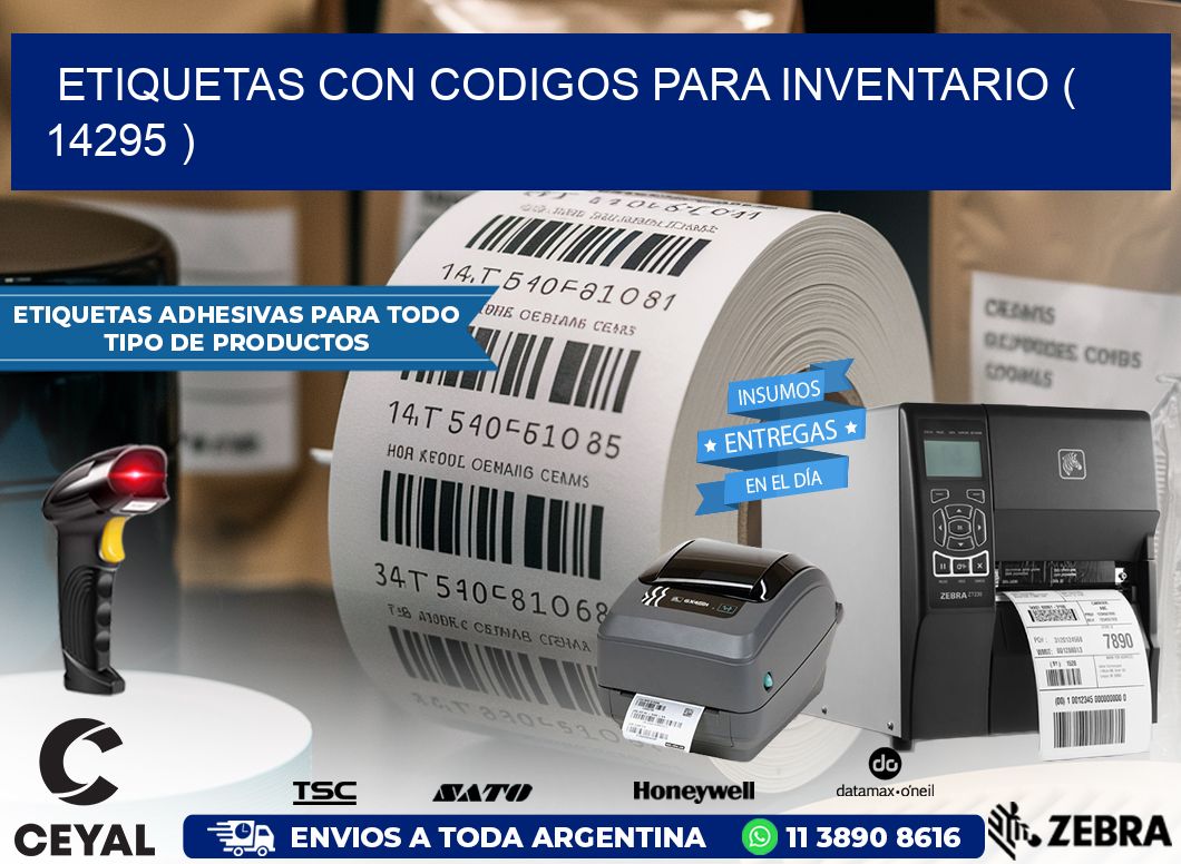 ETIQUETAS CON CODIGOS PARA INVENTARIO ( 14295 )