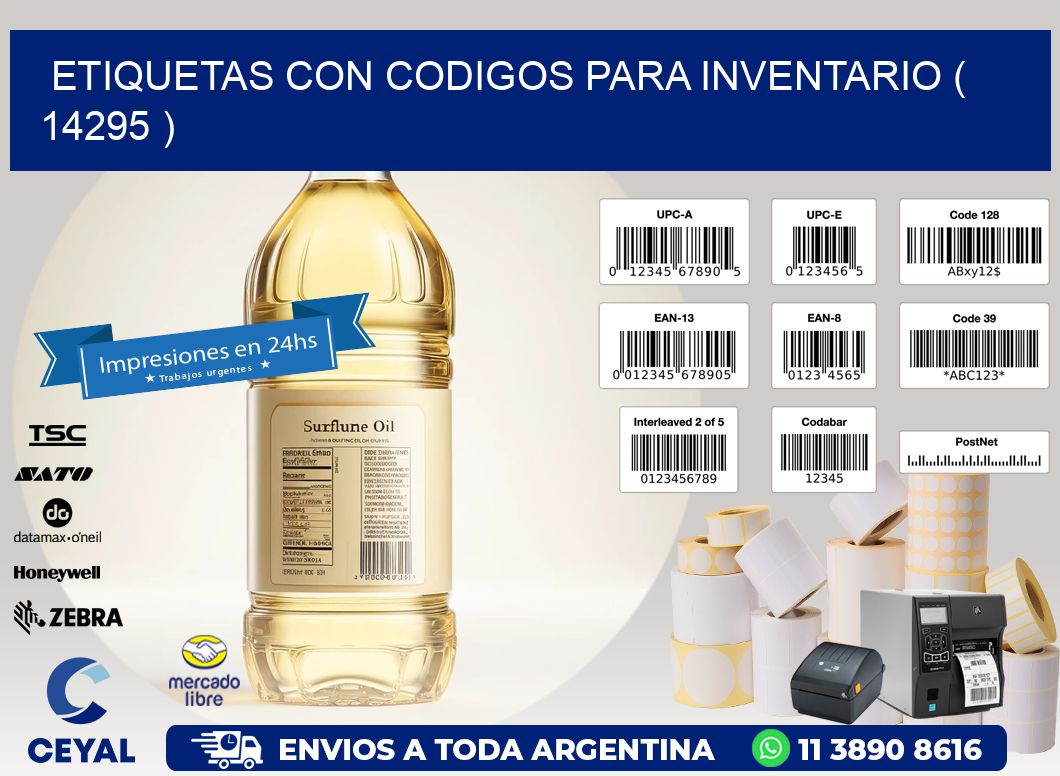 ETIQUETAS CON CODIGOS PARA INVENTARIO ( 14295 )