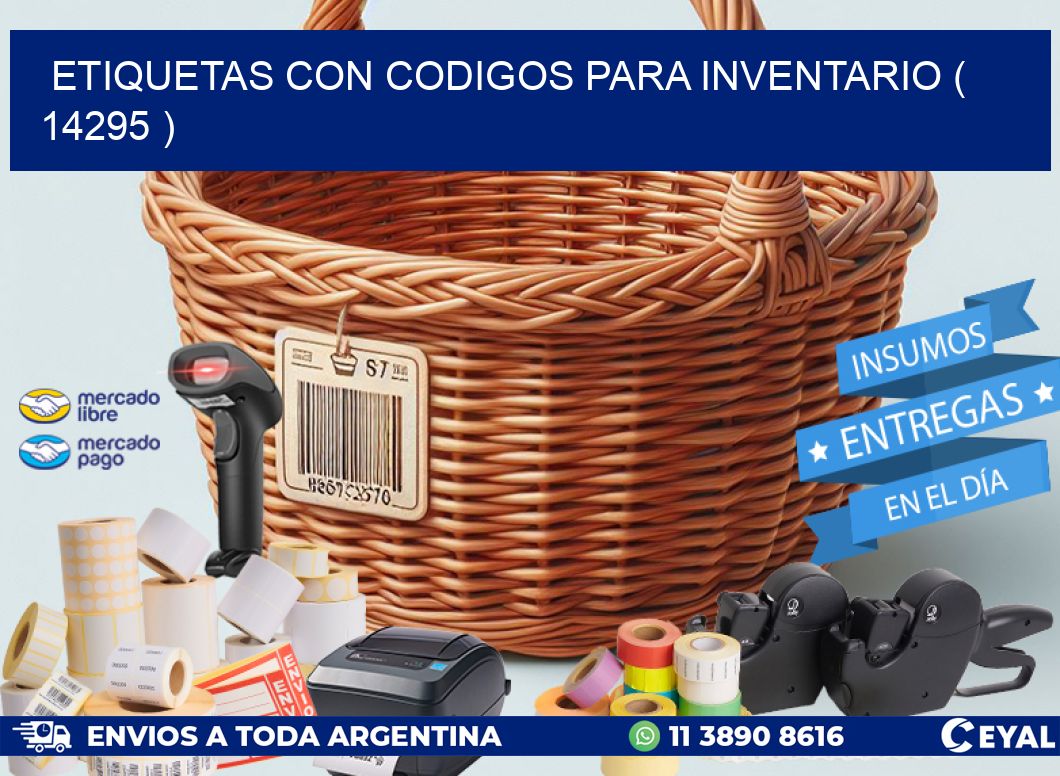 ETIQUETAS CON CODIGOS PARA INVENTARIO ( 14295 )