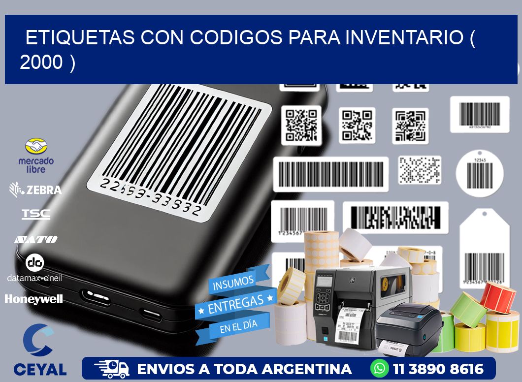 ETIQUETAS CON CODIGOS PARA INVENTARIO ( 2000 )