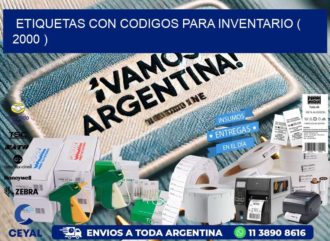 ETIQUETAS CON CODIGOS PARA INVENTARIO ( 2000 )