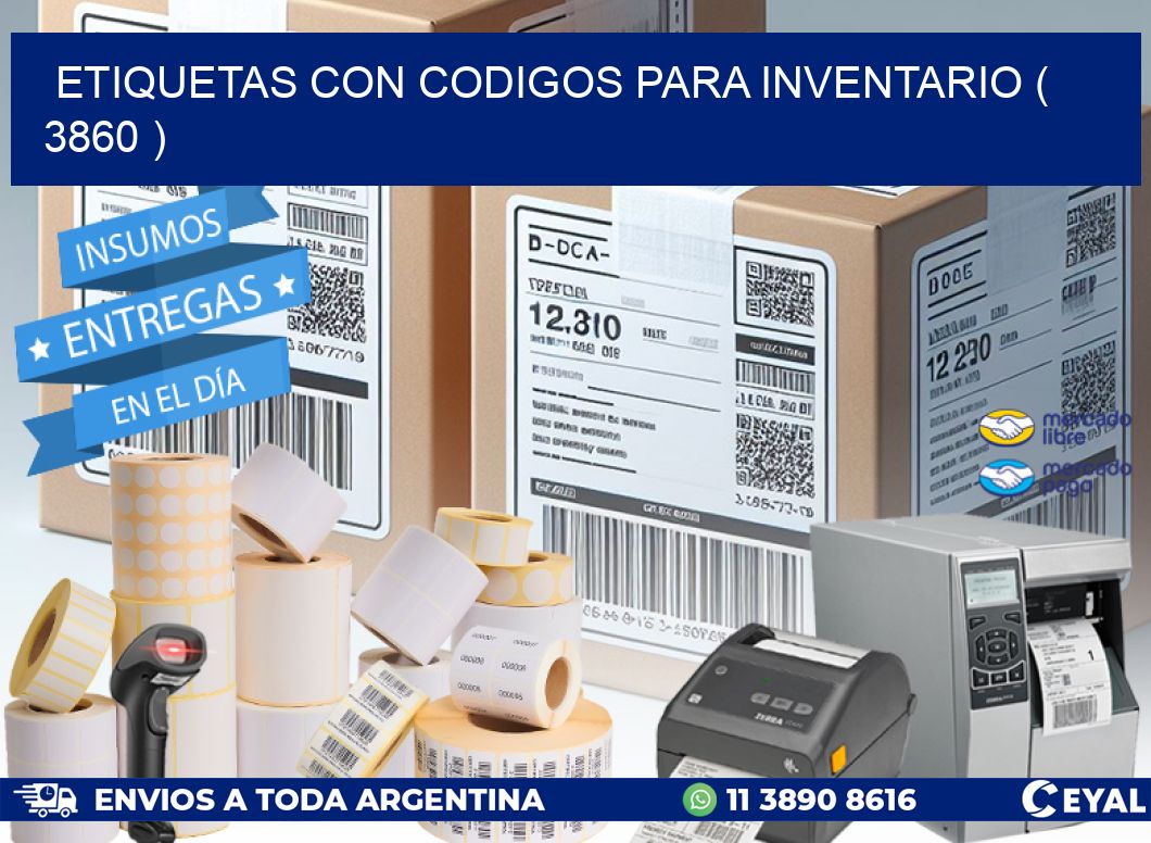 ETIQUETAS CON CODIGOS PARA INVENTARIO ( 3860 )