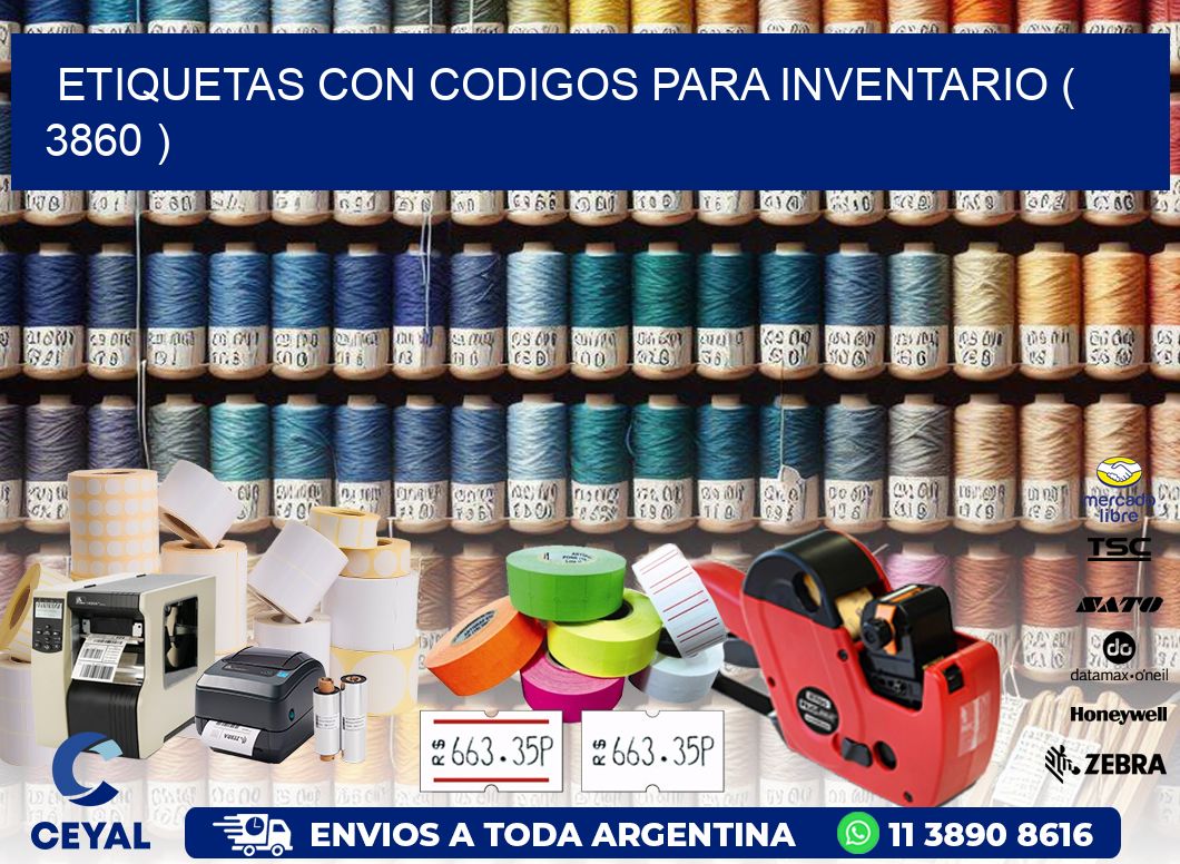 ETIQUETAS CON CODIGOS PARA INVENTARIO ( 3860 )