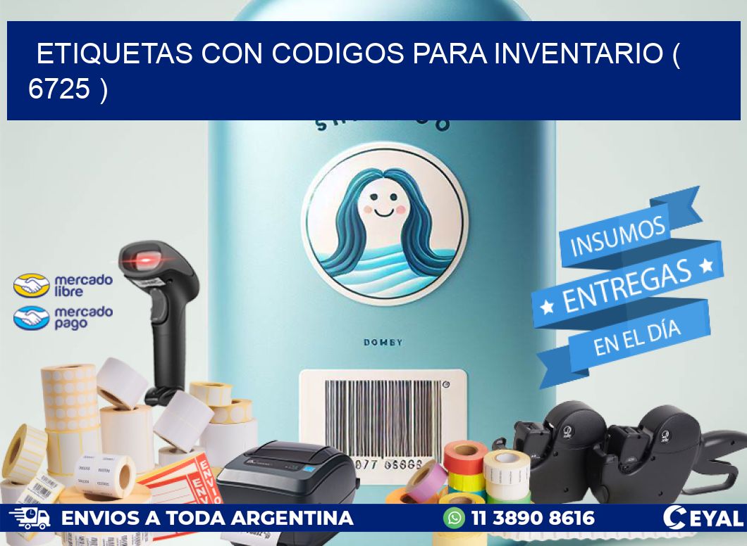 ETIQUETAS CON CODIGOS PARA INVENTARIO ( 6725 )