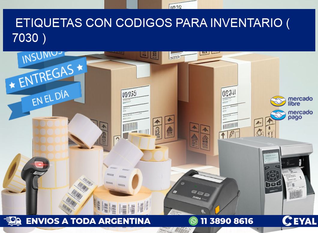 ETIQUETAS CON CODIGOS PARA INVENTARIO ( 7030 )