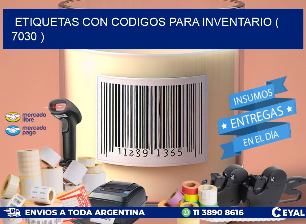 ETIQUETAS CON CODIGOS PARA INVENTARIO ( 7030 )