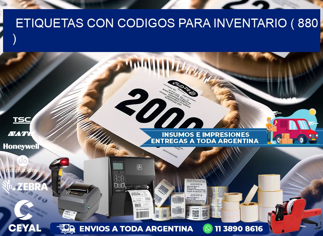 ETIQUETAS CON CODIGOS PARA INVENTARIO ( 880 )