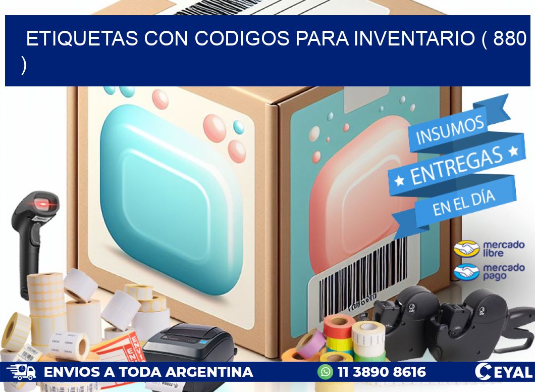 ETIQUETAS CON CODIGOS PARA INVENTARIO ( 880 )