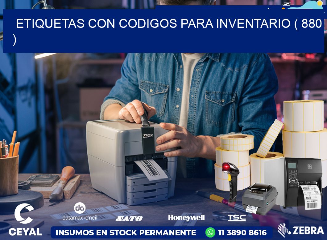 ETIQUETAS CON CODIGOS PARA INVENTARIO ( 880 )