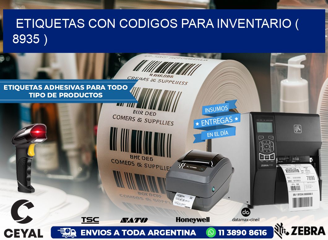 ETIQUETAS CON CODIGOS PARA INVENTARIO ( 8935 )