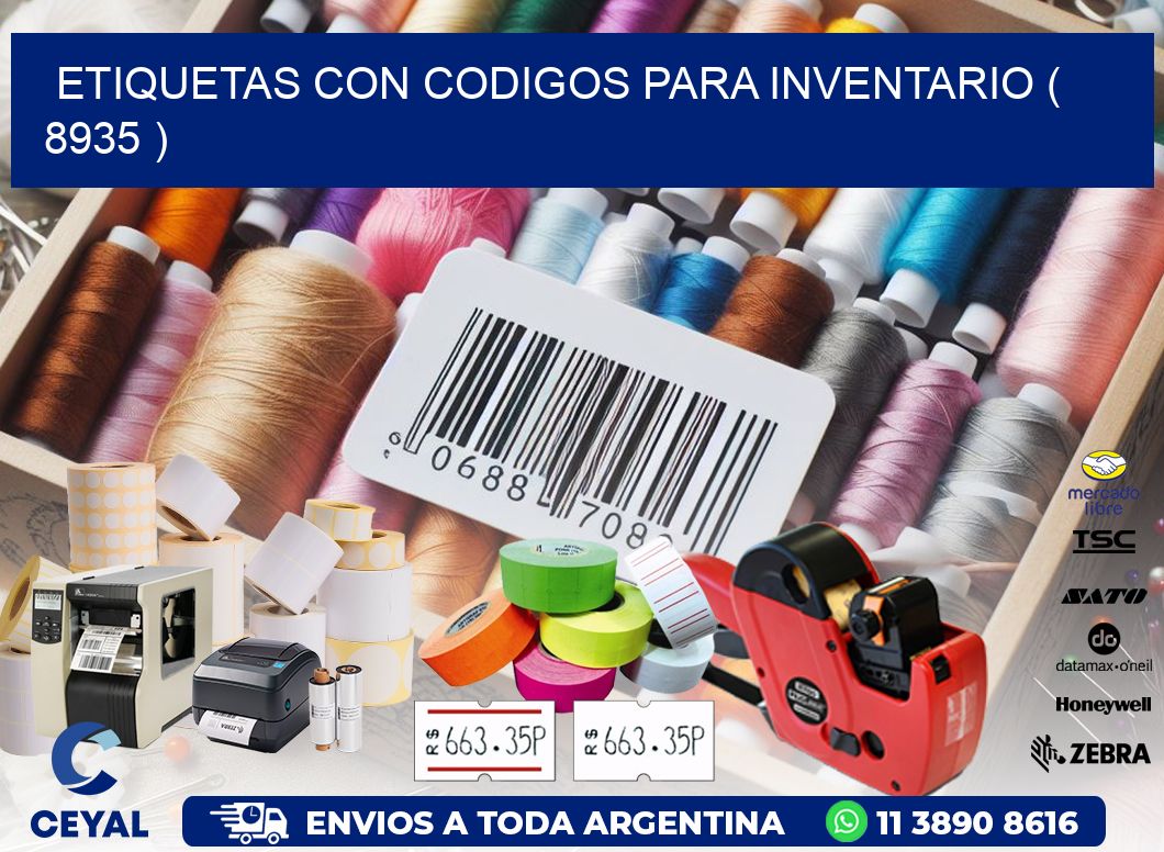 ETIQUETAS CON CODIGOS PARA INVENTARIO ( 8935 )