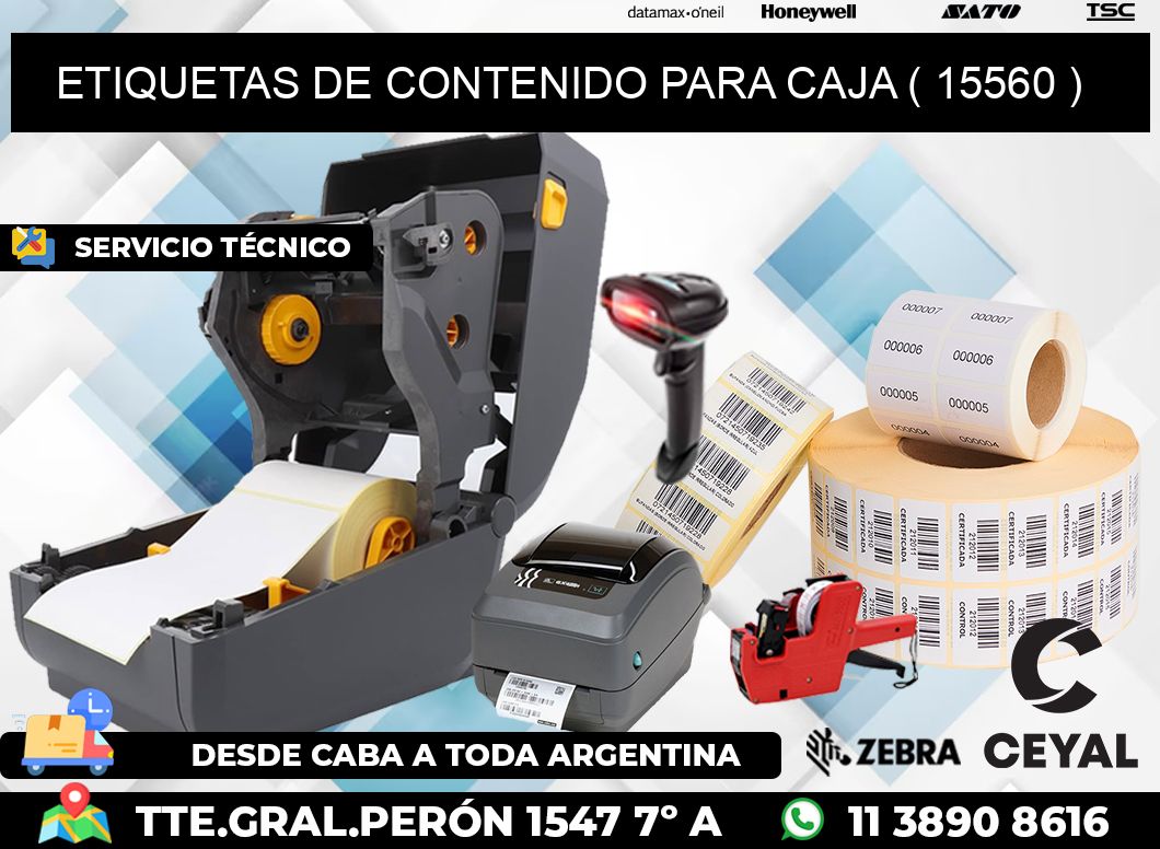 ETIQUETAS DE CONTENIDO PARA CAJA ( 15560 )