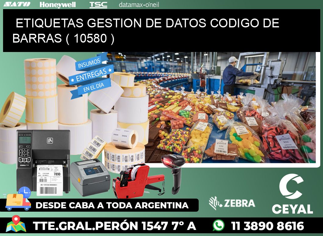 ETIQUETAS GESTION DE DATOS CODIGO DE BARRAS ( 10580 )