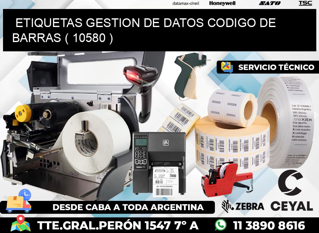 ETIQUETAS GESTION DE DATOS CODIGO DE BARRAS ( 10580 )