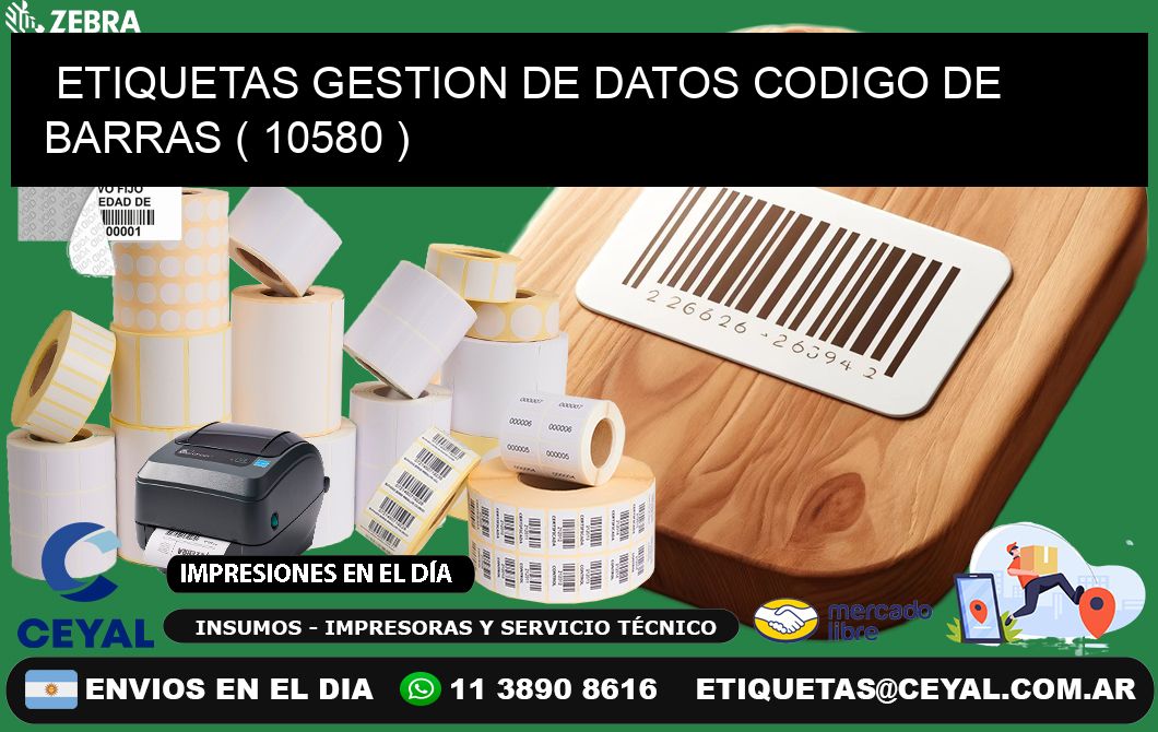 ETIQUETAS GESTION DE DATOS CODIGO DE BARRAS ( 10580 )