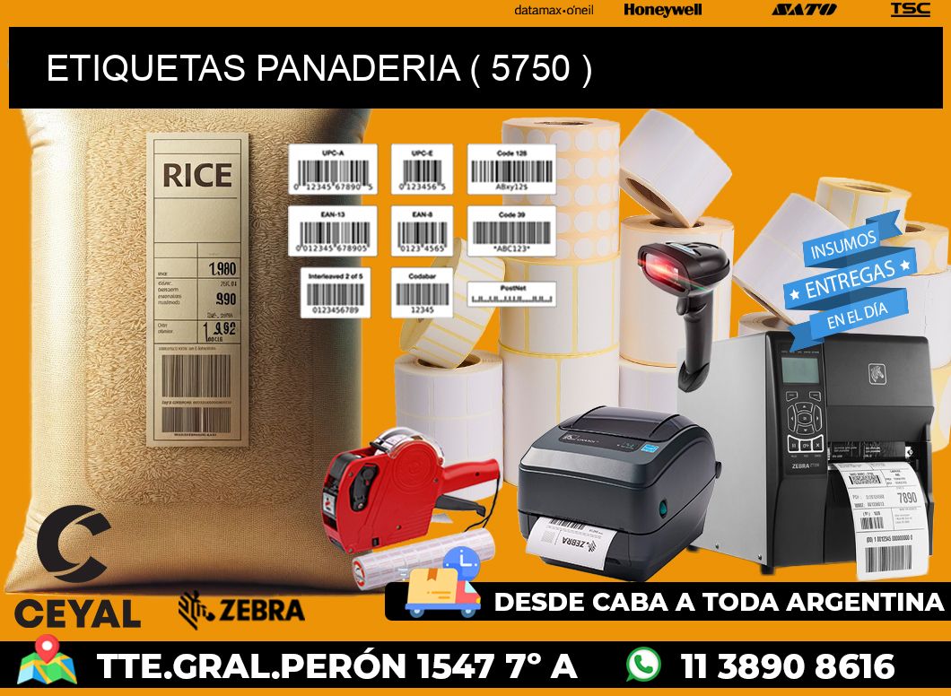 ETIQUETAS PANADERIA ( 5750 )