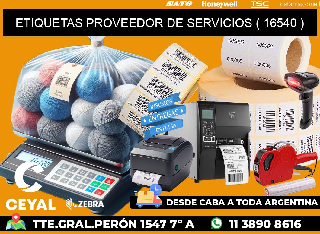 ETIQUETAS PROVEEDOR DE SERVICIOS ( 16540 )