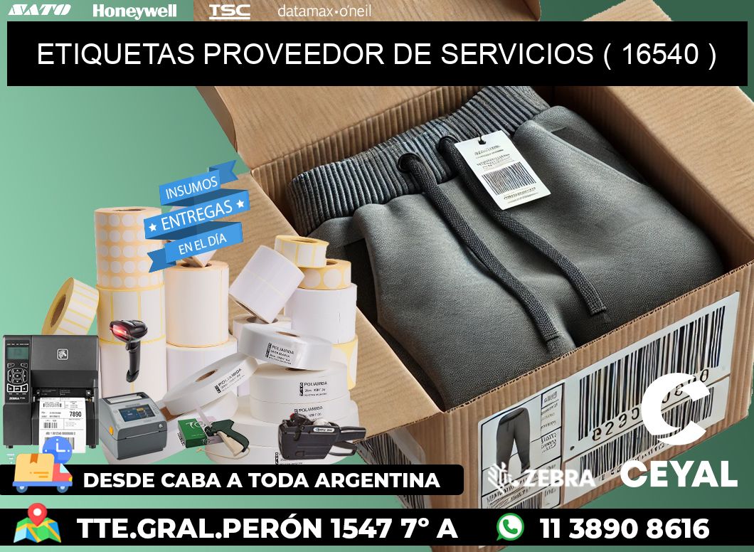 ETIQUETAS PROVEEDOR DE SERVICIOS ( 16540 )