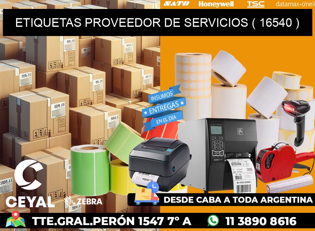 ETIQUETAS PROVEEDOR DE SERVICIOS ( 16540 )