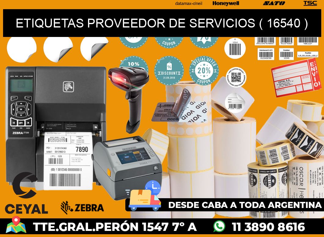 ETIQUETAS PROVEEDOR DE SERVICIOS ( 16540 )