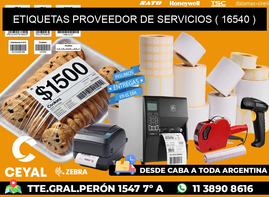 ETIQUETAS PROVEEDOR DE SERVICIOS ( 16540 )