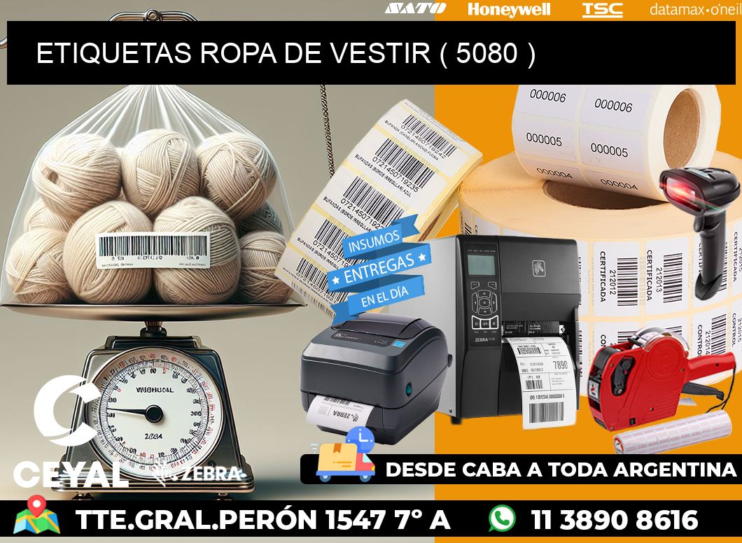 ETIQUETAS ROPA DE VESTIR ( 5080 )