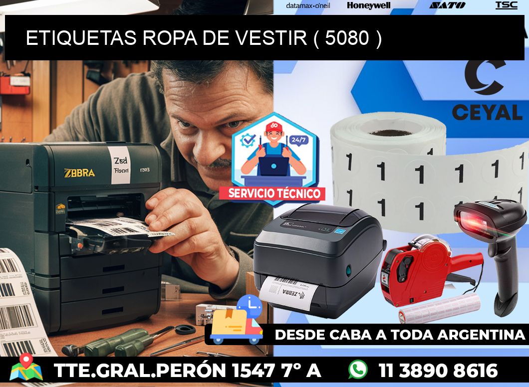 ETIQUETAS ROPA DE VESTIR ( 5080 )