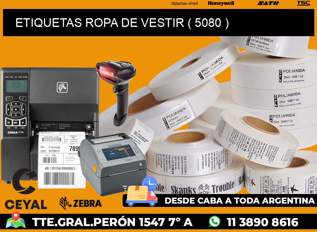 ETIQUETAS ROPA DE VESTIR ( 5080 )