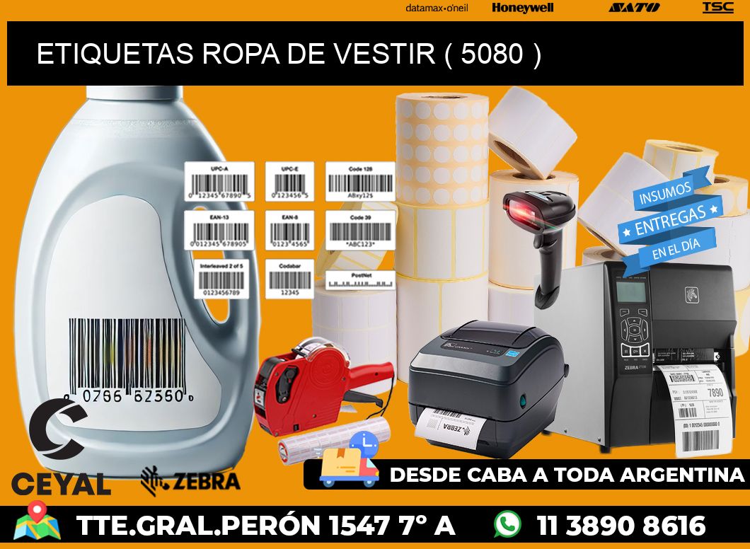 ETIQUETAS ROPA DE VESTIR ( 5080 )