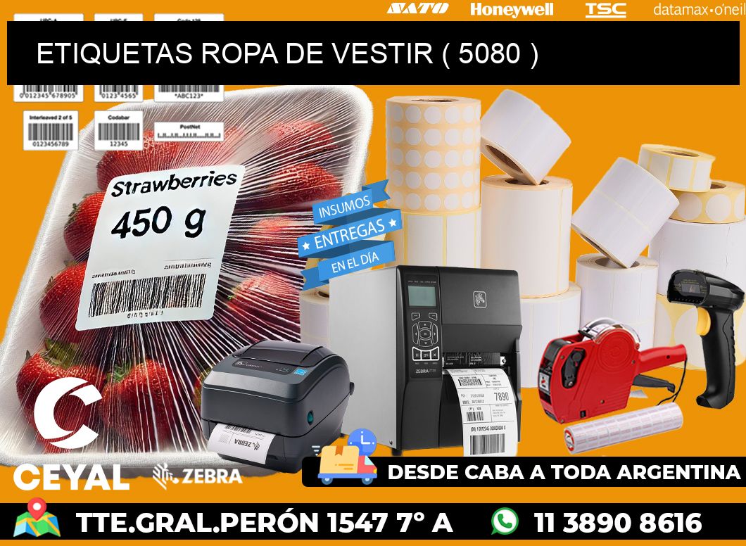 ETIQUETAS ROPA DE VESTIR ( 5080 )