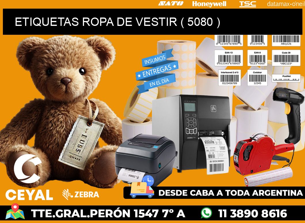 ETIQUETAS ROPA DE VESTIR ( 5080 )