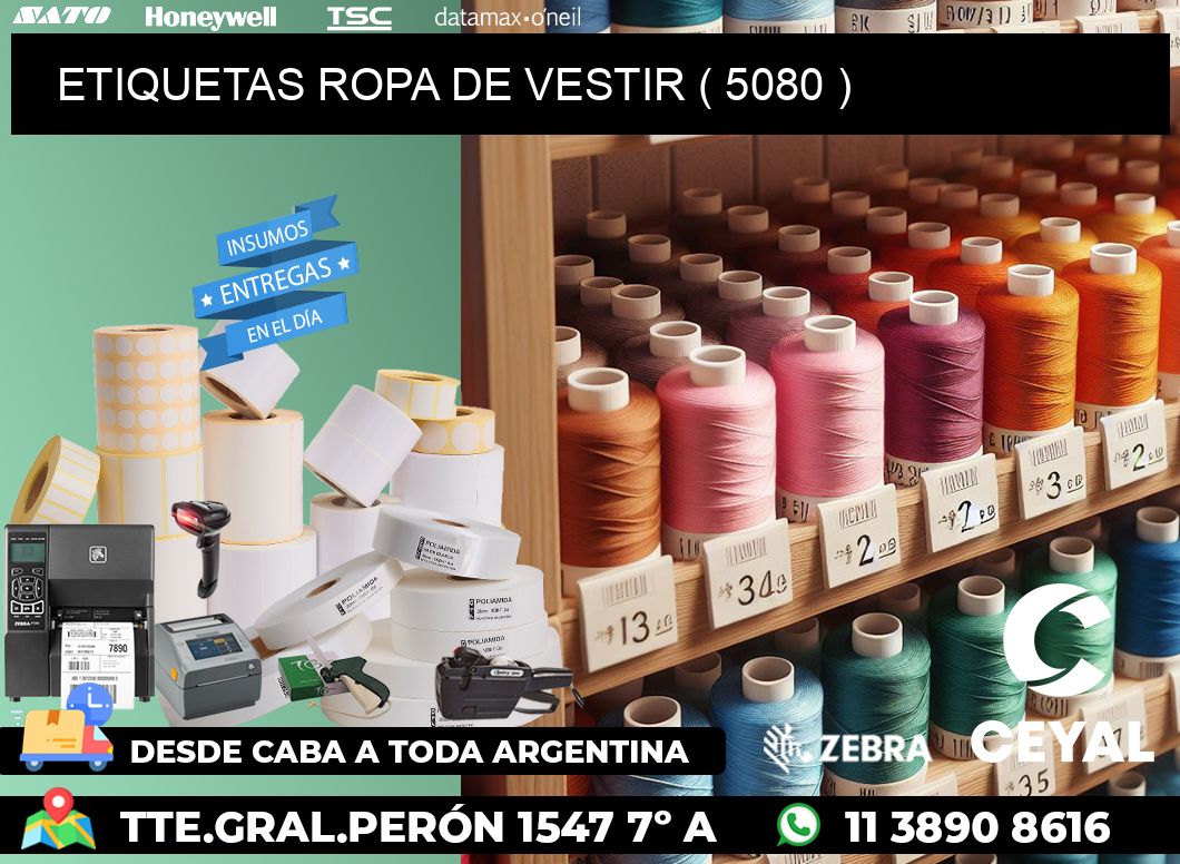 ETIQUETAS ROPA DE VESTIR ( 5080 )