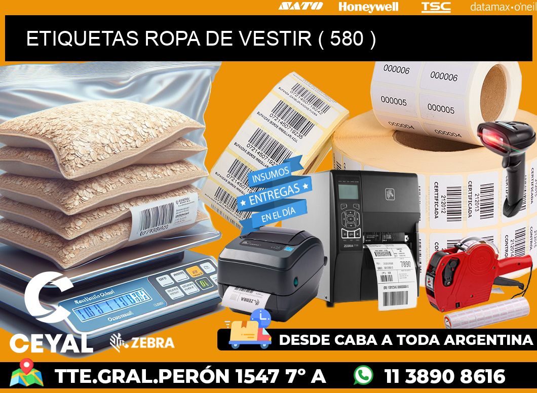 ETIQUETAS ROPA DE VESTIR ( 580 )