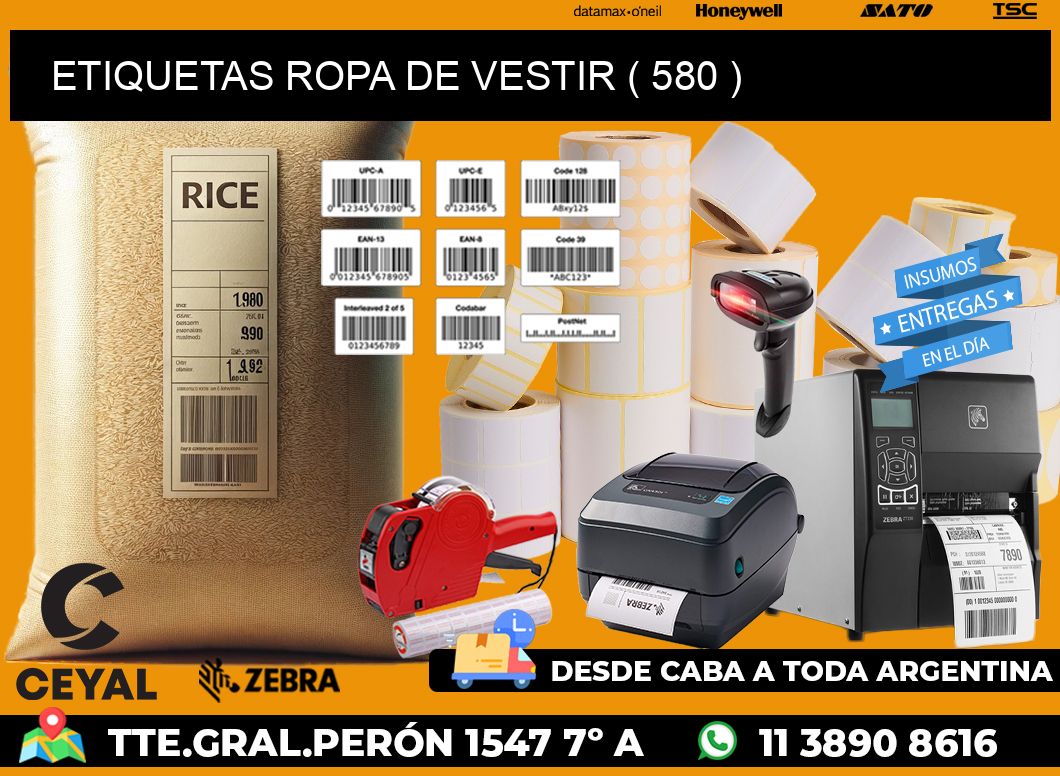 ETIQUETAS ROPA DE VESTIR ( 580 )