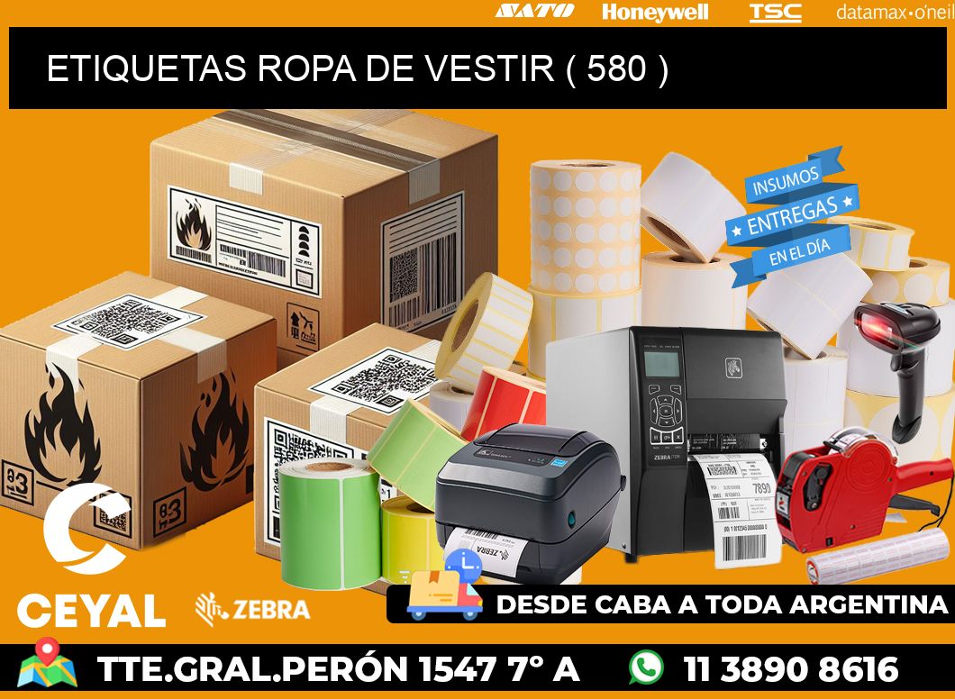 ETIQUETAS ROPA DE VESTIR ( 580 )