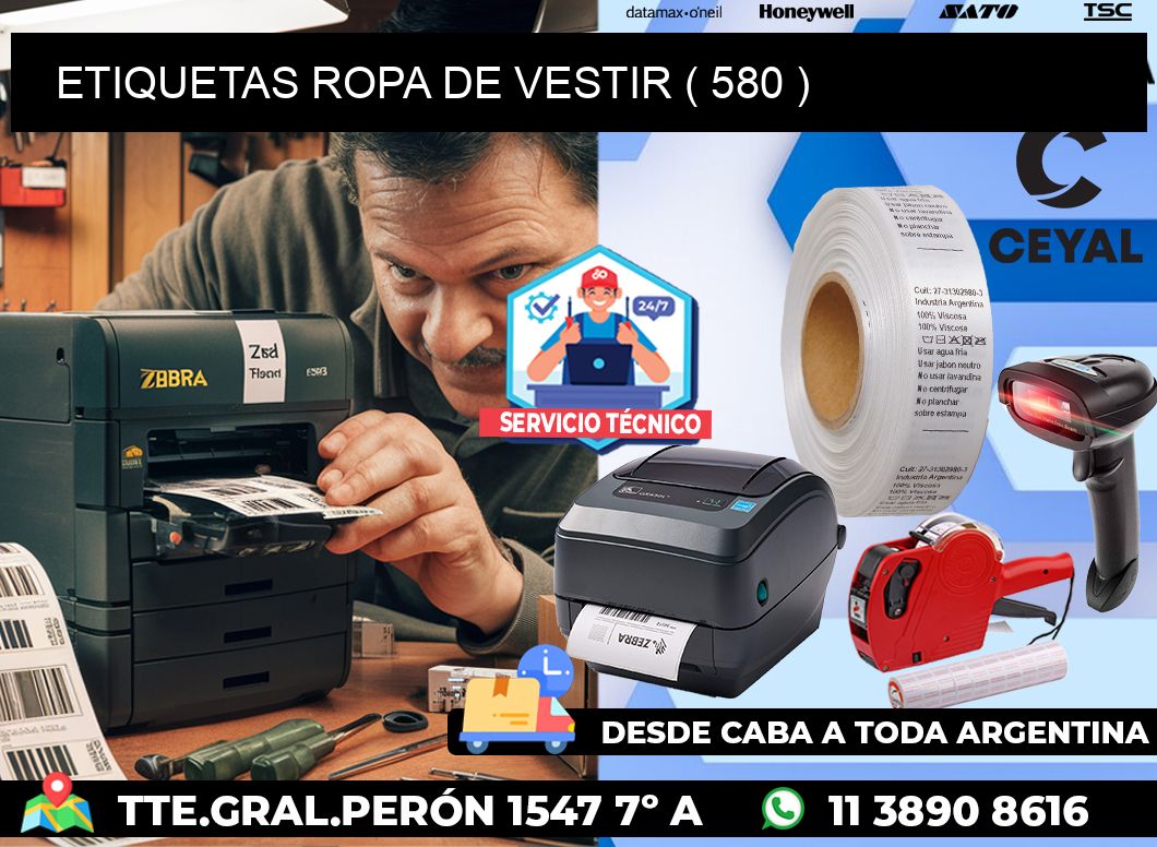 ETIQUETAS ROPA DE VESTIR ( 580 )