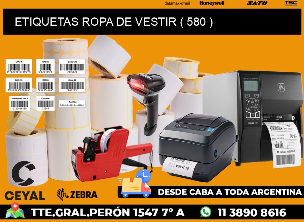 ETIQUETAS ROPA DE VESTIR ( 580 )