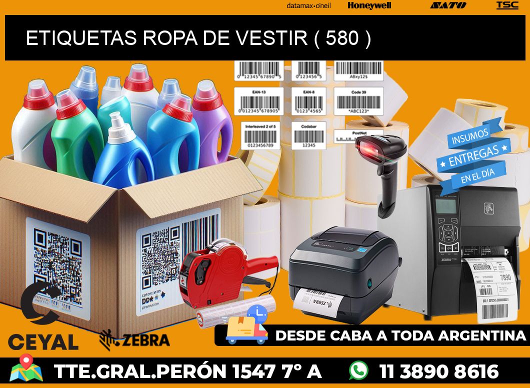 ETIQUETAS ROPA DE VESTIR ( 580 )