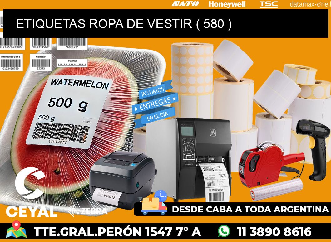 ETIQUETAS ROPA DE VESTIR ( 580 )