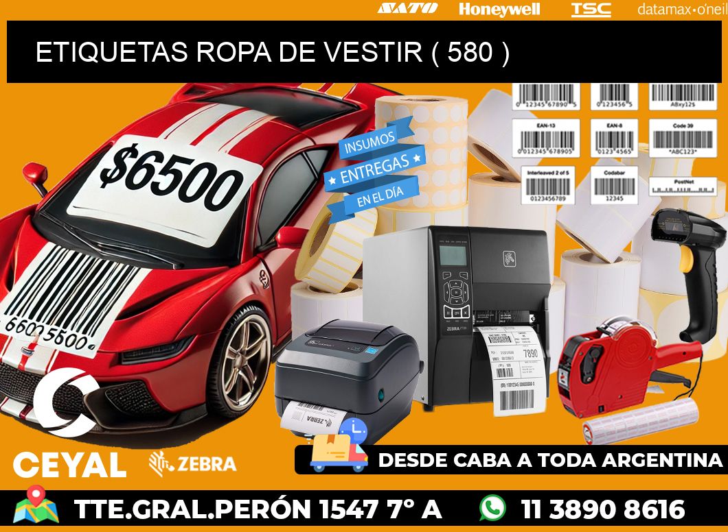 ETIQUETAS ROPA DE VESTIR ( 580 )