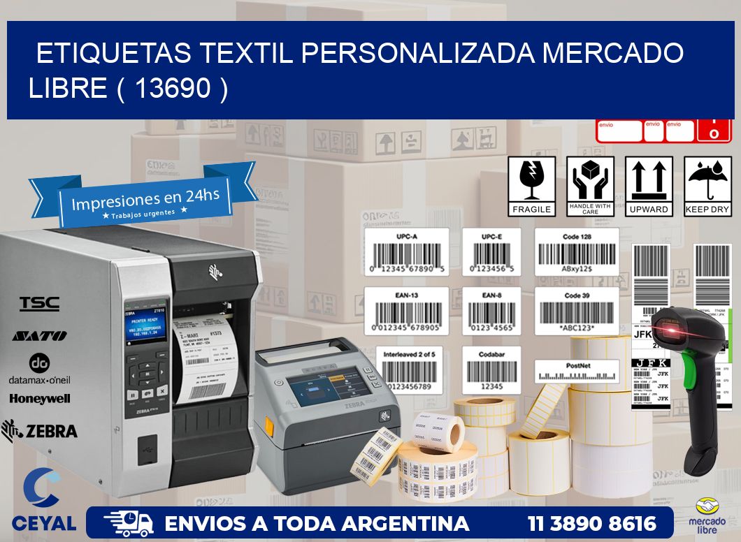 ETIQUETAS TEXTIL PERSONALIZADA MERCADO LIBRE ( 13690 )