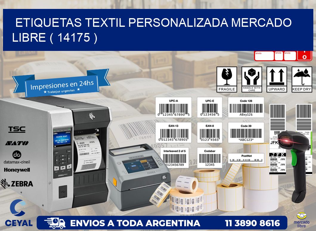 ETIQUETAS TEXTIL PERSONALIZADA MERCADO LIBRE ( 14175 )