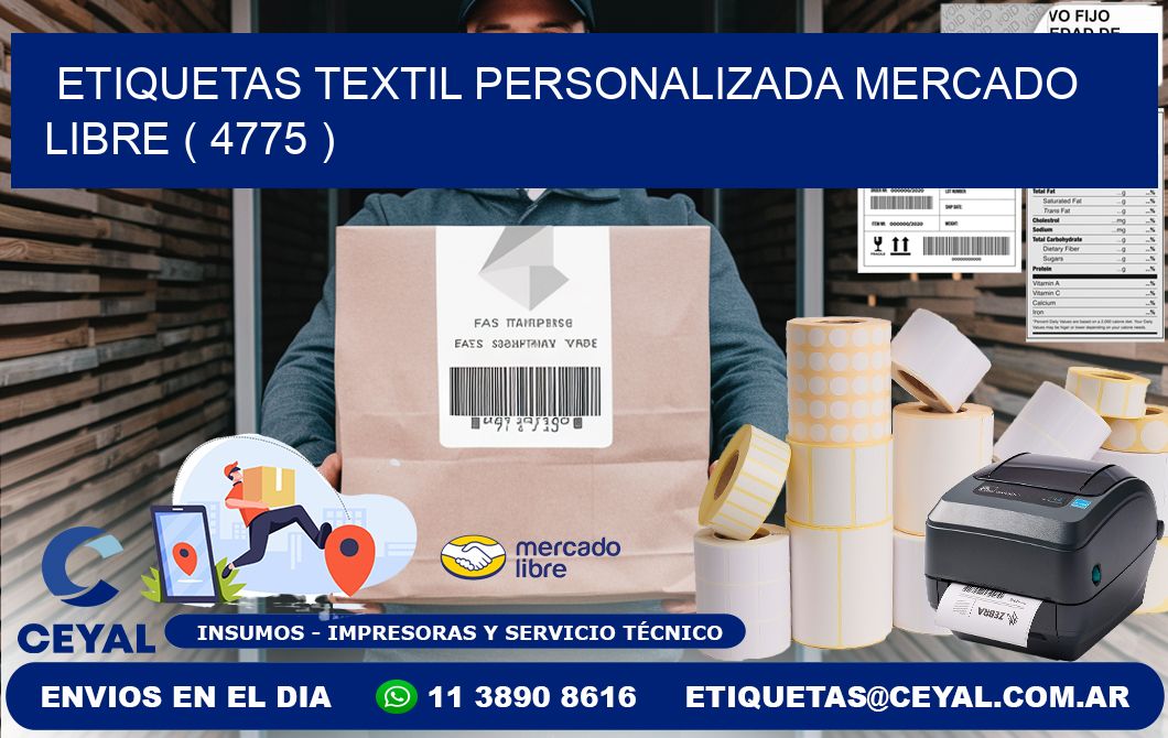 ETIQUETAS TEXTIL PERSONALIZADA MERCADO LIBRE ( 4775 )