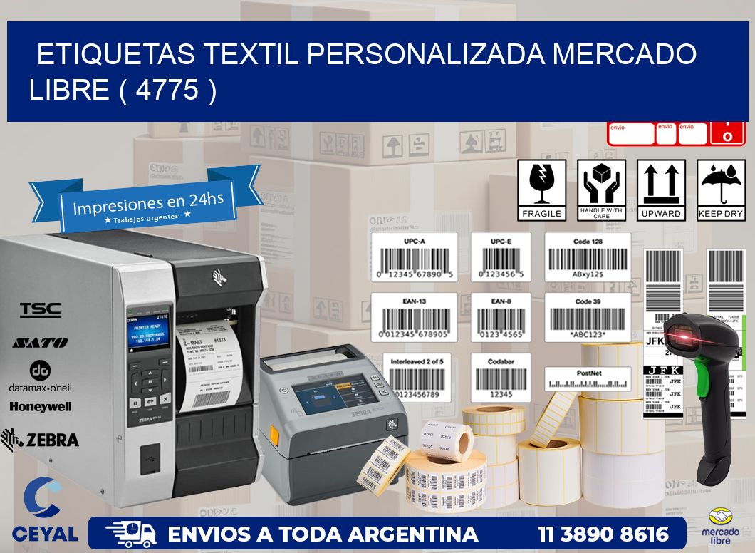 ETIQUETAS TEXTIL PERSONALIZADA MERCADO LIBRE ( 4775 )